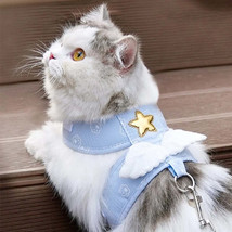 Cute Pet Cat Harness Leash Set Adjustable Light Puppy Kitten Harness Vest Chihua - £27.51 GBP+