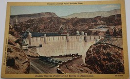 Vintage Nevada Lookout Point Bolder Dam Linen Postcard  - $3.99