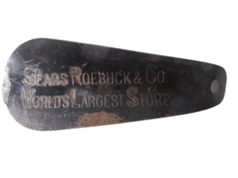 Vintage Advertising Sears &amp; Roebuck Company Worlds Largest Store Metal Shoe Horn - £15.81 GBP