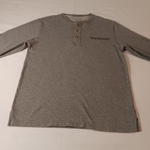 Puritan PM39502 Mens Gray Heather Cotton Blend Henley Long Sleeve Shirt S(34-36) image 7