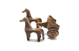 Terracotta Greek Charioter Horse , Museum Quality Art , Ancient toy - £142.28 GBP