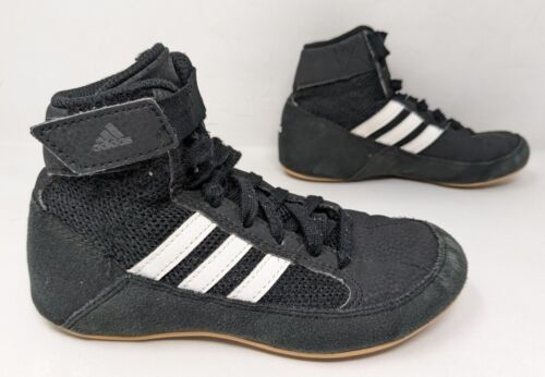 Adidas Havor 2 HVC Size 13K Boys Youth Black High-Top AQ3327 Wrestling Shoes - £15.63 GBP