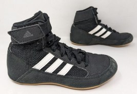 Adidas Havor 2 HVC Size 13K Boys Youth Black High-Top AQ3327 Wrestling Shoes - $19.79
