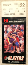Portland Trailblazers NBA Ticket Stub 1/21/92 Blazers vs LA Lakers Magic Johnson - £6.34 GBP