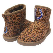 Indianapolis Colts NFL Licensed Womens Love Cuce Leopard Print Bling Boo... - £32.46 GBP