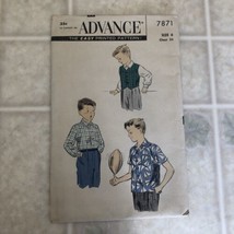 Vintage 1950&#39;s Advance Pattern 7871 Size 6 Chest 24&quot; BOYS BUTTON DOWN SH... - $19.34