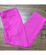 Ann Taylor Loft Marisa Ankle Pants 12 Hot Pink Stretch Modern Front Pockets - $19.79 CAD