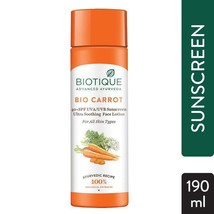 Biotique Bio Carrot Ultra Soothing Face Lotion 190 ml SPF 40 UVA / UVB S... - $31.22