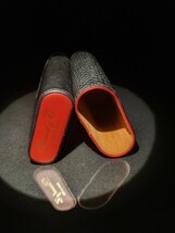 Brizard  Black  Python Pattern and Red Leather cigar case NIB image 5