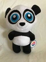 Nanco Small 8” Baby Panda Bear w/ Big Sewn Eyes Black White Plush Animal - £10.21 GBP