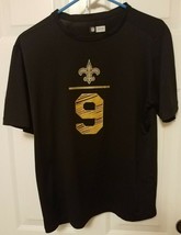 VTG NFL Team Apparel # 9 Drew Brees Saints Short Sleeve Black T-Shirt Mens Sz M - £11.63 GBP
