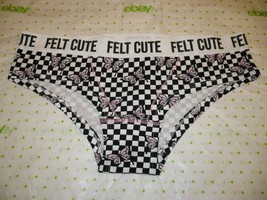 Rue 21 Women&#39;s Bikini Panties MEDIUM Felt Cute Pink Butterfly Check Print New - £7.85 GBP
