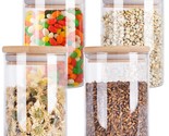 4 Pack Glass Storage Jars With Airtight Bamboo Lid, 27 Oz Food Storage J... - £35.91 GBP
