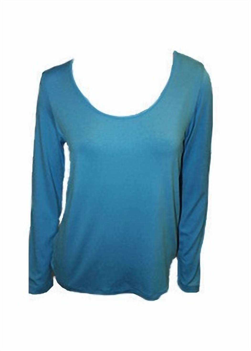 Angel scoop-neck top in Turquoise