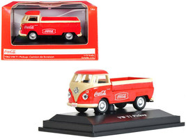 1962 Volkswagen T1 Pickup Truck Coca-Cola Red Cream 1/72 Diecast Car Motorcity C - £14.45 GBP