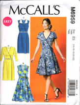McCall's M6959 Misses 14 to 22 Wrap Dresses and Belt Uncut Sewing Pattern New - £10.96 GBP