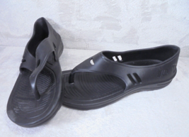 Sandals Mens Womens 8 US 41 EURO Thongs Flip Flops Comfort Black Rubber ... - $10.77