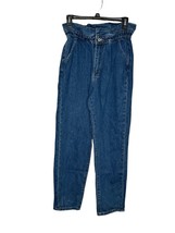 Kancan Womens Jeans High Rise Paperbag Straight Leg Mid-Wash Denim KC521... - $25.73