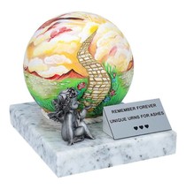 Hand-painted decorative urn for child ashes Unique urn for baby Baby memorial ur - £230.20 GBP