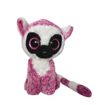 Ty Beanie Boos LeeAnn Lemur Pink White Glitter Eyes Plush Stuffed Animal... - £16.15 GBP