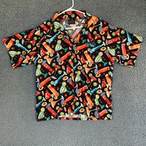 Krazy Klothes Cocktail Shirt Adult Large Multicolor Hawaiian Button Up Camp Men - £19.73 GBP