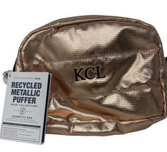 Pottery Barn Teen Recycled Metallic Puffer Cosmetics Bag - Monogrammed KCL - £10.55 GBP