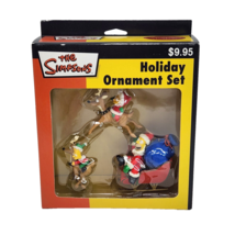 THE SIMPSONS 2004 HOLIDAY CHRISTMAS ORNAMENT SET OF 3 LISA BART + HOMER NEW - $23.75