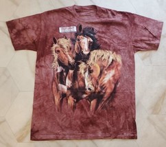 The Mountain Steven Gardner Artist T-Shirt Find 8 Horses Brown Tie Dye Size 2XL - $24.55