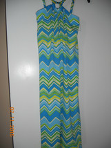 Derek Heart Girl multi-color polyester zigzag sleeveless lined sundress M    906 - £7.90 GBP