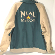 Neal McCoy C&amp;W Green Khaki Beige Denim Full Zip Stitched Lined Vintage J... - $113.28
