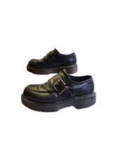 vintage 90s Dr. Martens black leather monk strap shoe Chunky Platform Shoes UK9 - $126.72