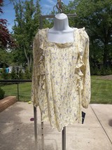 Nwt Chaps Yellow Floral Peasant Top Xxl - £20.14 GBP
