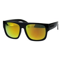 KUSH Sunglasses Mens Mirrored Lens Black Square Frame Shades UV 400 - £8.78 GBP