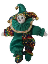 Green Jester Doll Magnet Ornament Party Favor Mardi Gras - $8.41