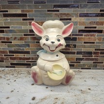 Vintage Brush Happy Bunny Cookie Jar W-25, Rabbit Chef USA - $68.00