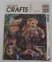Mccall's Crafts Pattern #5125 Elderbearies 15"&19" Tall Bears Clothes Uncut 1990 - $7.99