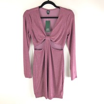 Wild Fable Mini Dress Metallic Bodycon Long Sleeve Cutout Stretch Purple XS - £9.90 GBP