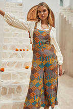Multicolour Boho Floral Print Crossed Straps Ankle-length Jumpsuit - $271.54 MXN