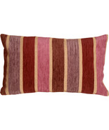 Pillow Decor - Savannah Stripes 12x20 Pink Purple Chenille Throw Pillow - £19.71 GBP