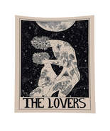 Anyhouz Tapestry Black Lovers 95X70 cm Tarot Card Psychedelic Scene Art ... - $21.90