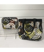 VERA BRADLEY SHOULDER BAG COCOA MOSS QUILTED TOTE &amp; IPAD TABLET CASE - €32,67 EUR