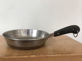 Vintage 40s 50s Revere Ware Copper Clad Stainless Steel Frying Pan Skill... - $29.99