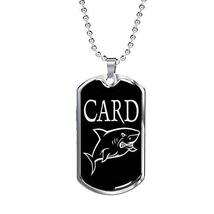 Express Your Love Gifts Casino Poker Card Shark Dog Tag Engraved Stainless Steel - £47.43 GBP