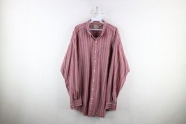 Vintage 90s LL Bean Mens XLT Faded Collared Button Down Shirt Red Striped Cotton - £29.53 GBP