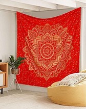 Traditional Jaipur Large Golden Ombre Tapestry, Lotus Mandala Wall Hanging, Indi - £27.47 GBP