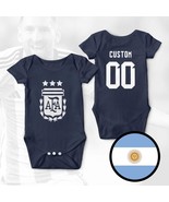Argentina Custom Name 3 Stars FIFA World Cup Qatar 2022 Navy Baby Bodysuit  - $36.91 CAD