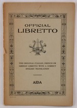 Official Libretto Aida Original Italian w English Translation Opera Verdi - £5.50 GBP