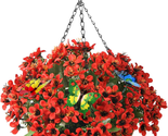 Artificial Flowers Hanging Basket for Outdoor Indoor, Fake Orchids Flowe... - $42.42