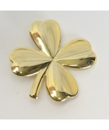 Vintage Gold Tone 4 Leaf Lucky Clover Shamrock Brooch  1.3&quot; x 1.4&quot; St Pa... - €25,70 EUR