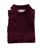 ST CROIX KNIT Shirt Mens Long Sleeve Button Polo Sweater Maroon Size M - £17.64 GBP